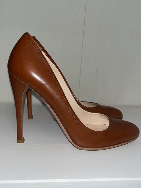 Prada Shoes - Prada Brown Leather Pointed-Toe Stiletto Pumps